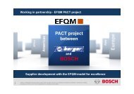Supplier BOSCH Sub-supplier Customer Performance of ... - EFQM