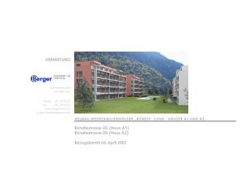 Mietprospekt Häuser A1 + A2 - Wohnüberbauung Buendte, Chur