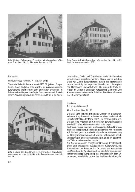 Zürcher Denkmalpflege, 9. Bericht 1977-1978, 1.Teil - Kanton Zürich