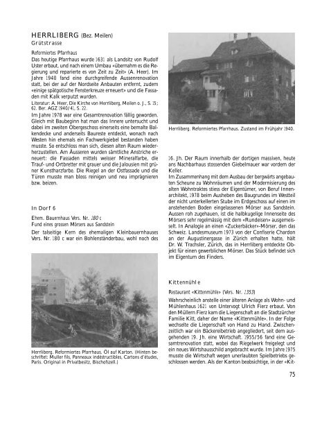 Zürcher Denkmalpflege, 9. Bericht 1977-1978, 1.Teil - Kanton Zürich