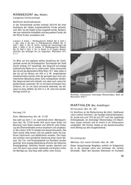Zürcher Denkmalpflege, 9. Bericht 1977-1978, 1.Teil - Kanton Zürich