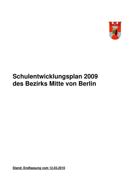 Schulentwicklungsplan 2009 des Bezirks Mitte von Berlin
