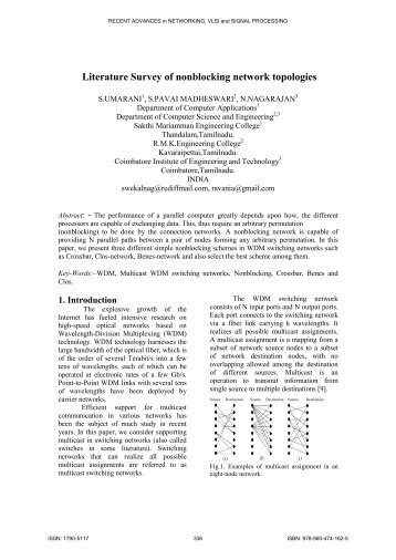 Literature Survey of nonblocking network topologies - Wseas.us