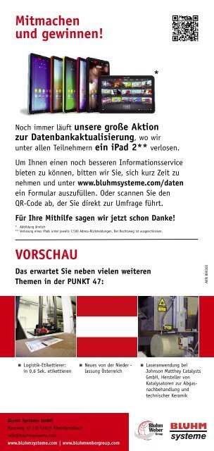 "Punkt" Ausgabe 46 - Bluhm Systeme GmbH