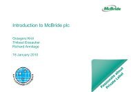 Introduction to McBride plc