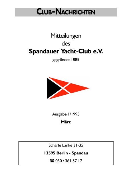 Bericht vom Vorstand - Spandauer Yacht-Club Berlin e.V.