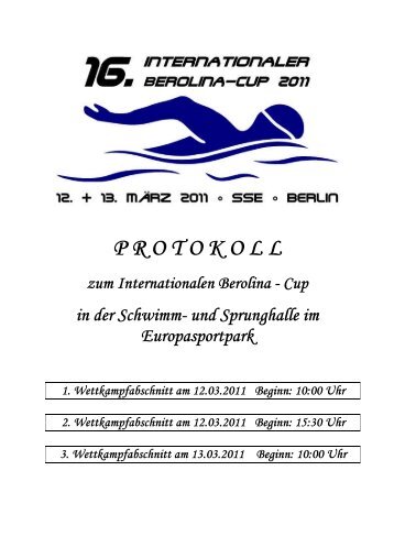 Deckblatt Protokoll Gesamt - Berolina-Cup