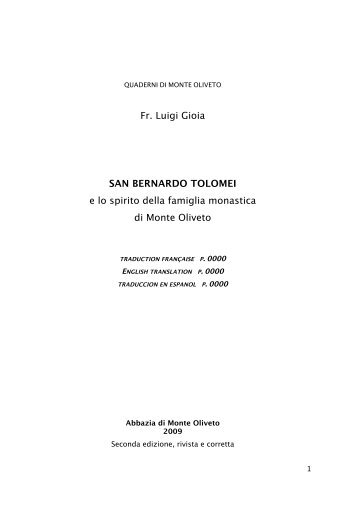 san bernardo tolomei - Luigi Gioia osb