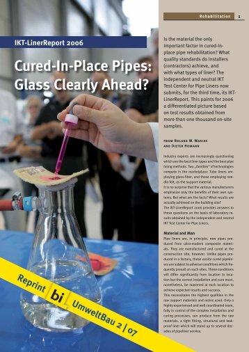 Cured-In-Place Pipes: Glass Clearly Ahead? - Brandenburger