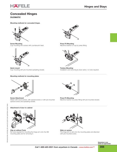 Concealed Hinges