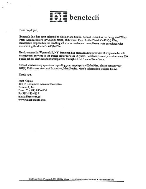 Benetech 403(b) Salary Reduction Form - Guilderland Central ...