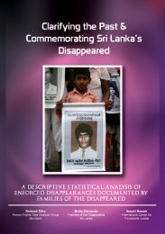 Clarifying the Past and Commemorating Sri Lanka's Disappeared