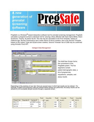 A new generation of prenatal screening software