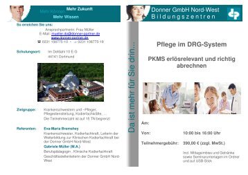 Pflege im DRG-System PKMS erlösrelevant und ... - Donner + Partner