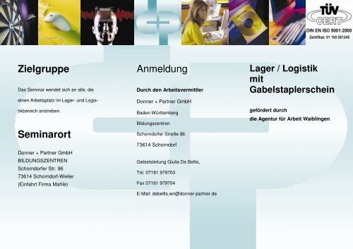 Lager / Logistik mit Gabelstaplerschein - Donner + Partner GmbH
