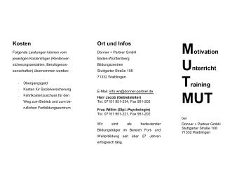 Was ist MUT? - Donner + Partner