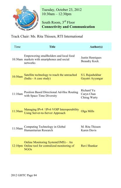 the Program Booklet - IEEE Global Humanitarian Technology ...