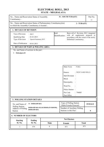 ELECTORAL ROLL, 2013