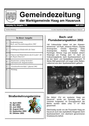 Ausgabe 179 - April 2002 - Haag am Hausruck
