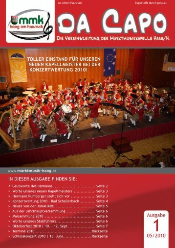 Ausgabe 05/2010 - Marktmusikkapelle Haag am Hausruck