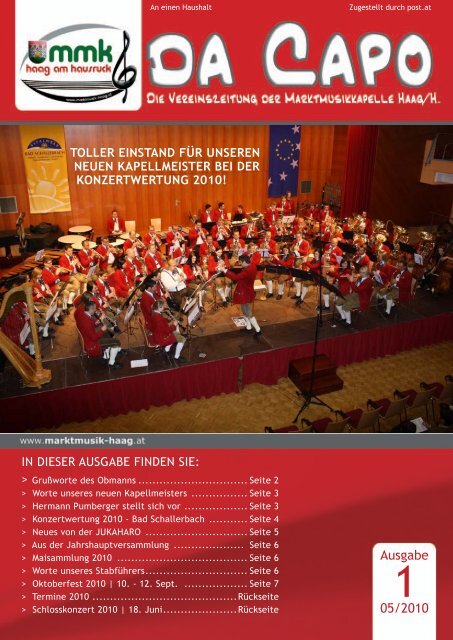 Ausgabe 05/2010 - Marktmusikkapelle Haag am Hausruck