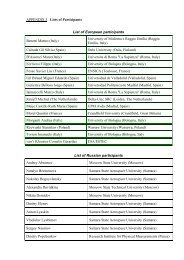 APPENDIX 3. Lists of Participants List of European participants ...