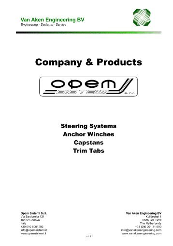 Company & Products - Van Aken Engineering BV