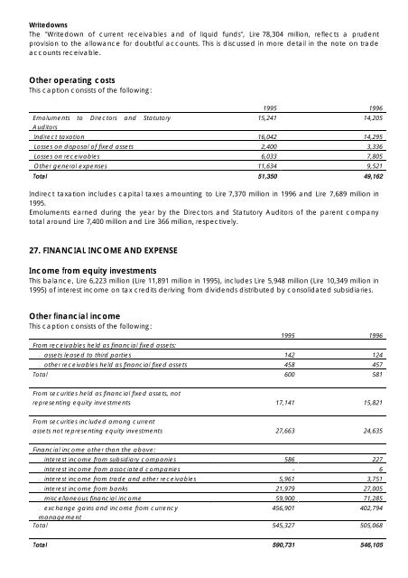 The Benetton Group Annual Report 1996