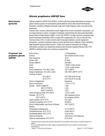 Glicole propilenico USP/EP Dow - The Dow Chemical Company