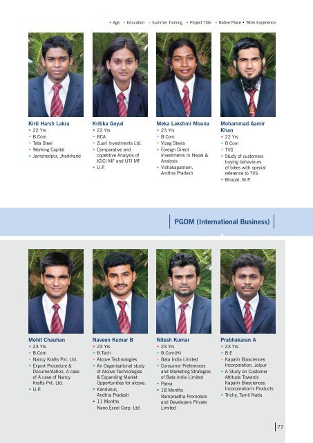 Placement Brochure - Asia Pacific Institute of Management