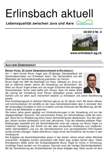 aus dem gemeinderat - Erlinsbach AG