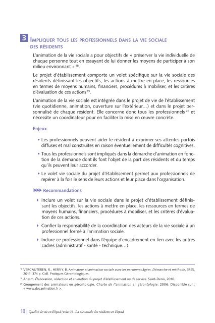 Qualité de vie en Ehpad (volet 3) La vie sociale des ... - Anesm