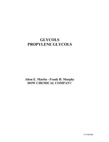 GLYCOLS PROPYLENE GLYCOLS - The Dow Chemical Company