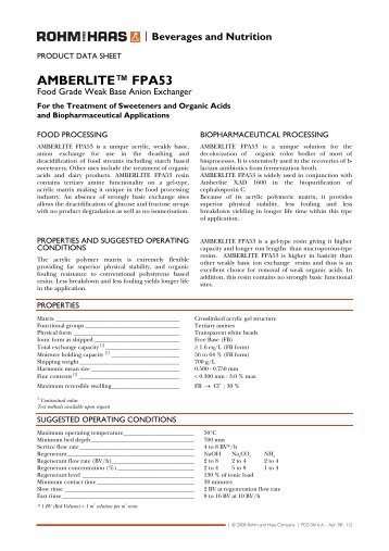 Amberlite FPA53 - The Dow Chemical Company