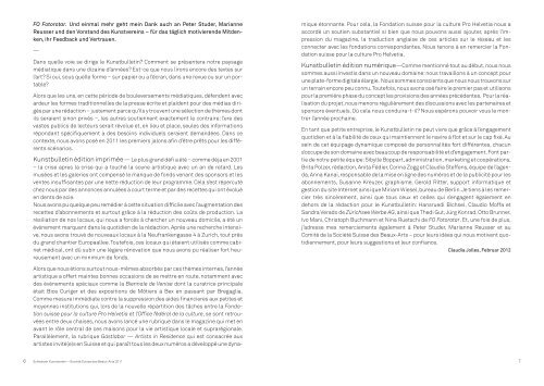 Jahresbericht— Rapport annuel 2011 - Schweizerischer Kunstverein