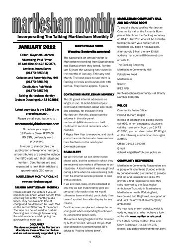 MM 2012 JANUARY - Martlesham Community Portal