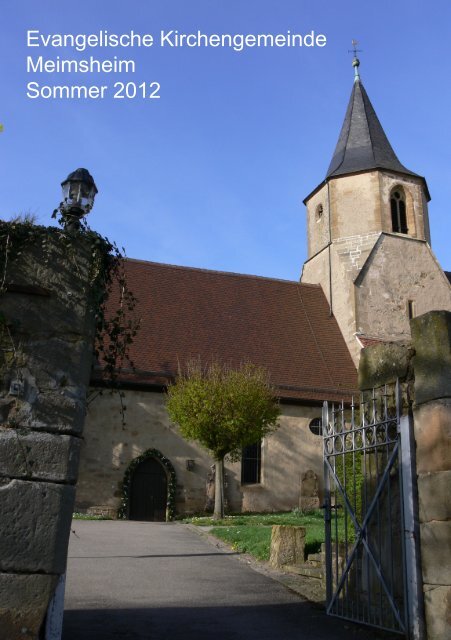 Gemeindebrief Sommer 2012 - Evangelische Kirchengemeinde ...