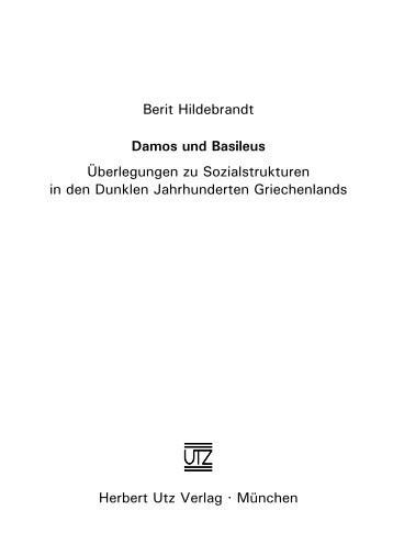 Damos und Basileus - Herbert Utz Verlag GmbH