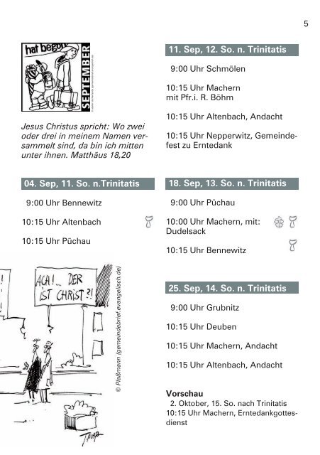 kirchen nachrichten - Gemeinde Machern