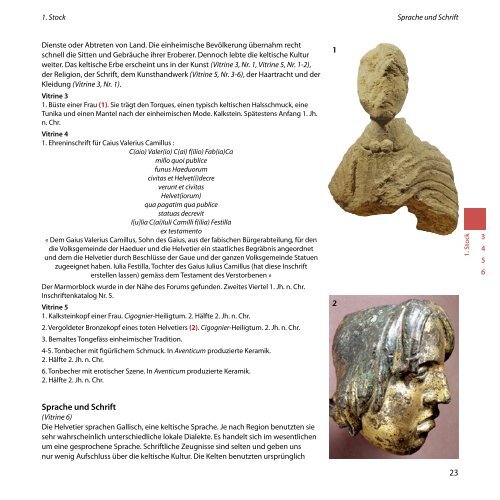 Römermuseum Avenches – Dauerausstellung - Musée Romain ...