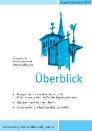 Ausgabe August/September 2011 - Evangelische Kirchengemeinde ...