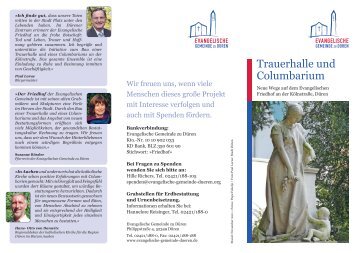 Trauerhalle und Columbarium - Evangelische Gemeinde zu Düren
