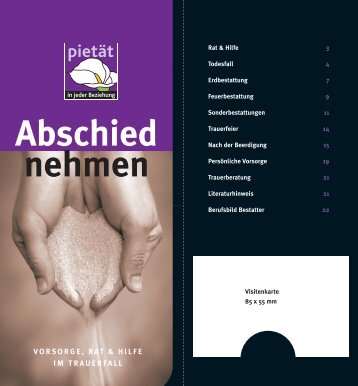 Abschied nehmen - pietaet - in jeder Beziehung