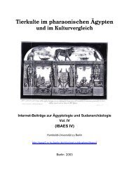 Tierkulte im pharaonischen Ägypten - Humboldt-Universität zu Berlin