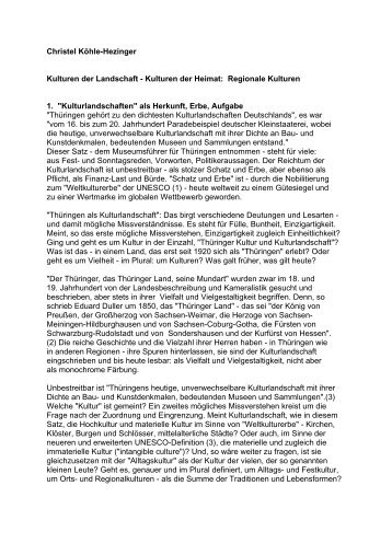 Christel Köhle-Hezinger - Institut für Volkskunde und ...