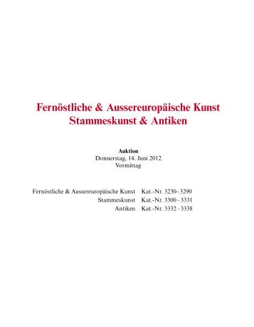 Fernöstliche & Aussereuropäische Kunst Stammeskunst & Antiken