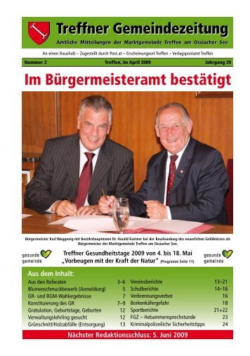 Im Bürgermeisteramt bestätigt - Marktgemeinde Treffen