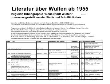 LITERATUR UEBER WULFEN - Stadt Dorsten