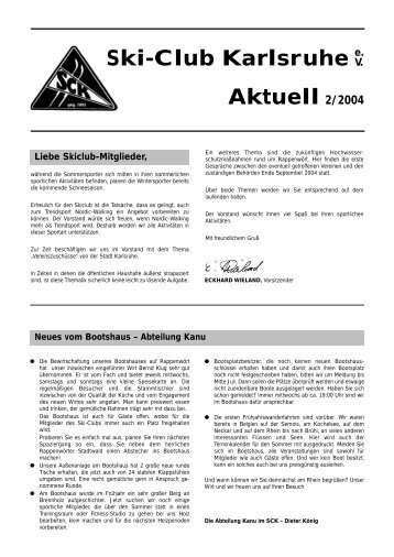 Ski-Club Karlsruhe Aktuell 2/2004 e. V - Ski-Club Karlsruhe eV