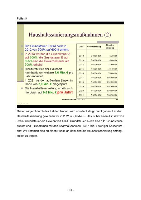 Rede von Stadtkämmerer Hubert Große-Ruiken zur ... - Stadt Dorsten